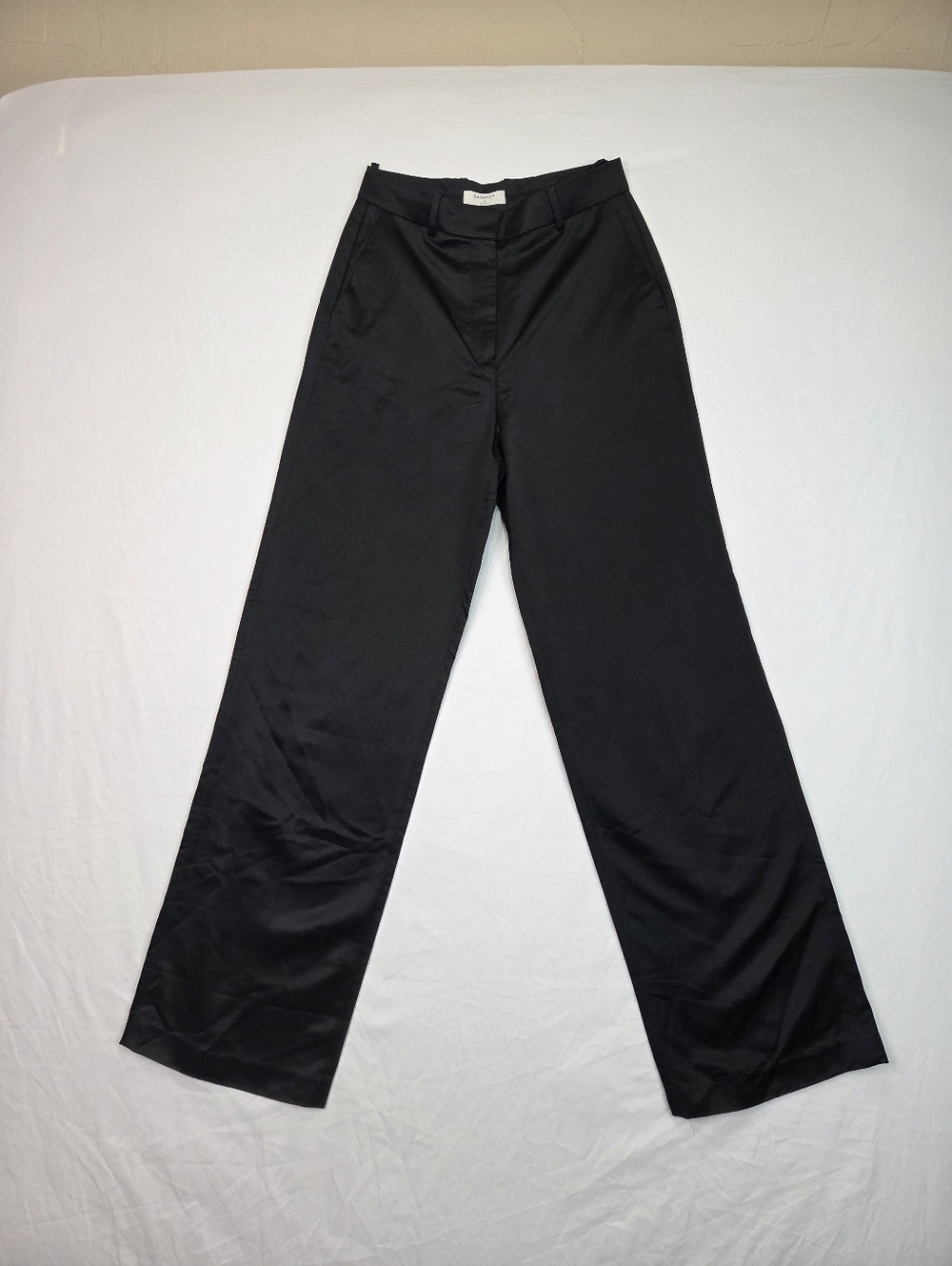 Babaton Atelier Black Wide Leg Dress Pants Size 2 High Rise Tailored Classic